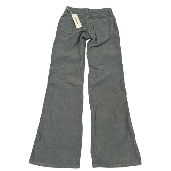 Amo Willa High Rise Slim Flare Full Length Corduroy Pants Size 27 green New $253 - Picture 3 of 11